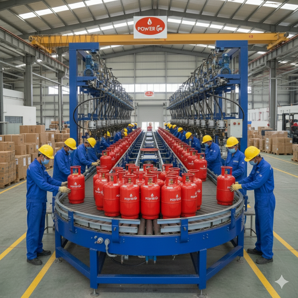 Technician installing an LPG pipeline system